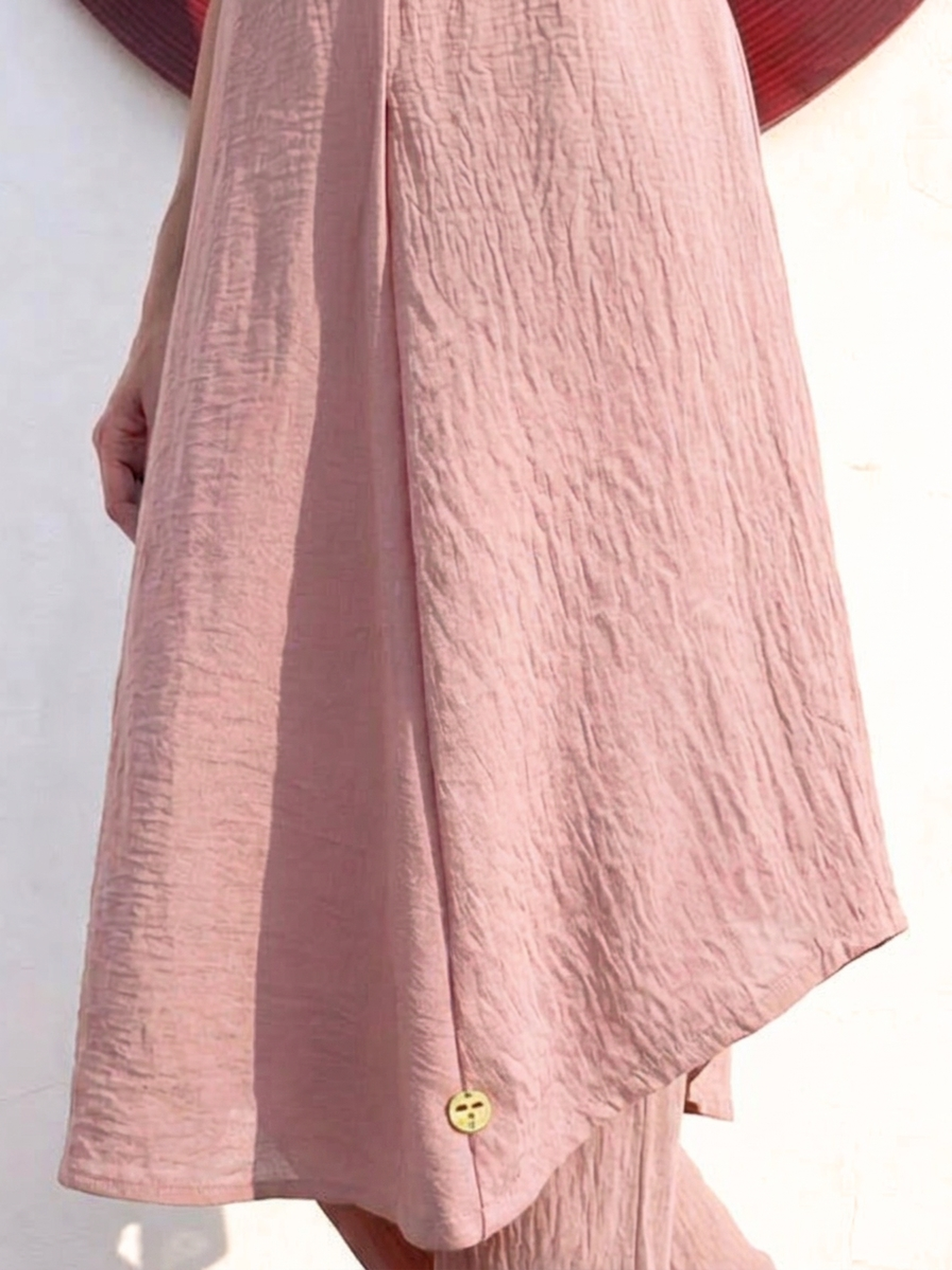 Swtantra Blush Pink Easy Addictive Travel Airflow Sleeveless Kurta and Pant Set