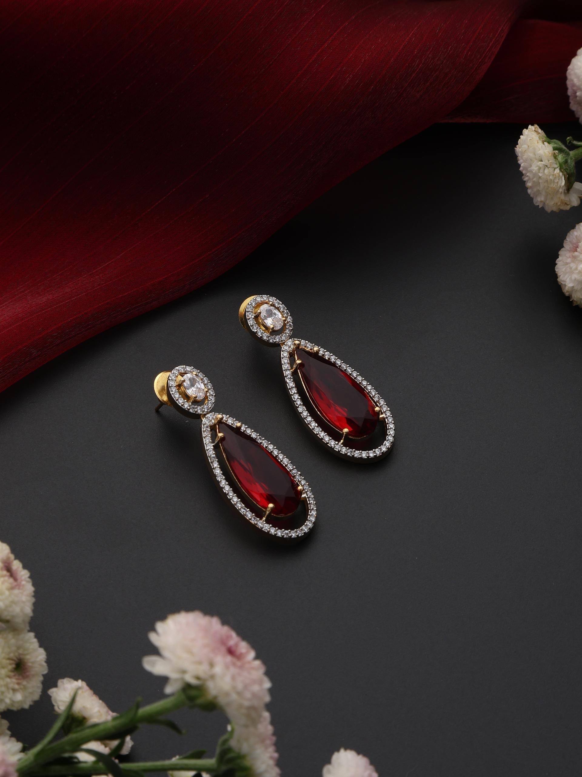 Long Drop Red Earring