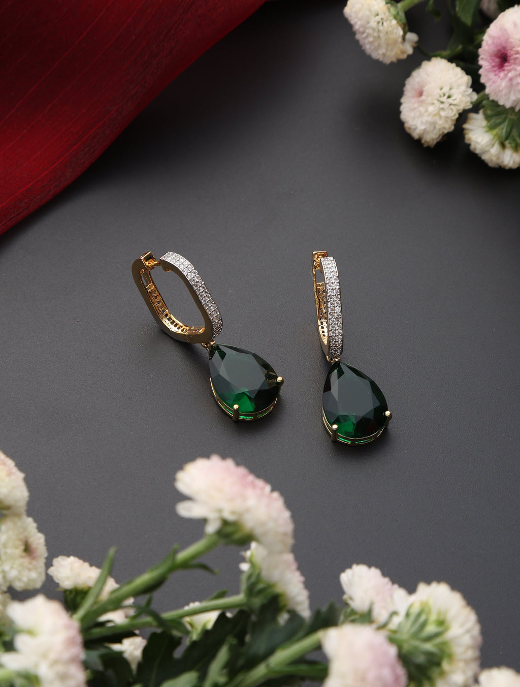 Green Gold Drop Earring