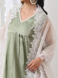 Women’s Cream  Cut Work Edge Organza Dupatta | 1 Pc, Cut Work Embroidery, Festive Party Wear