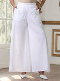Women’s White Palazzo | 1 Pc, 100% Cotton Cambric Fabric, Casual Wear