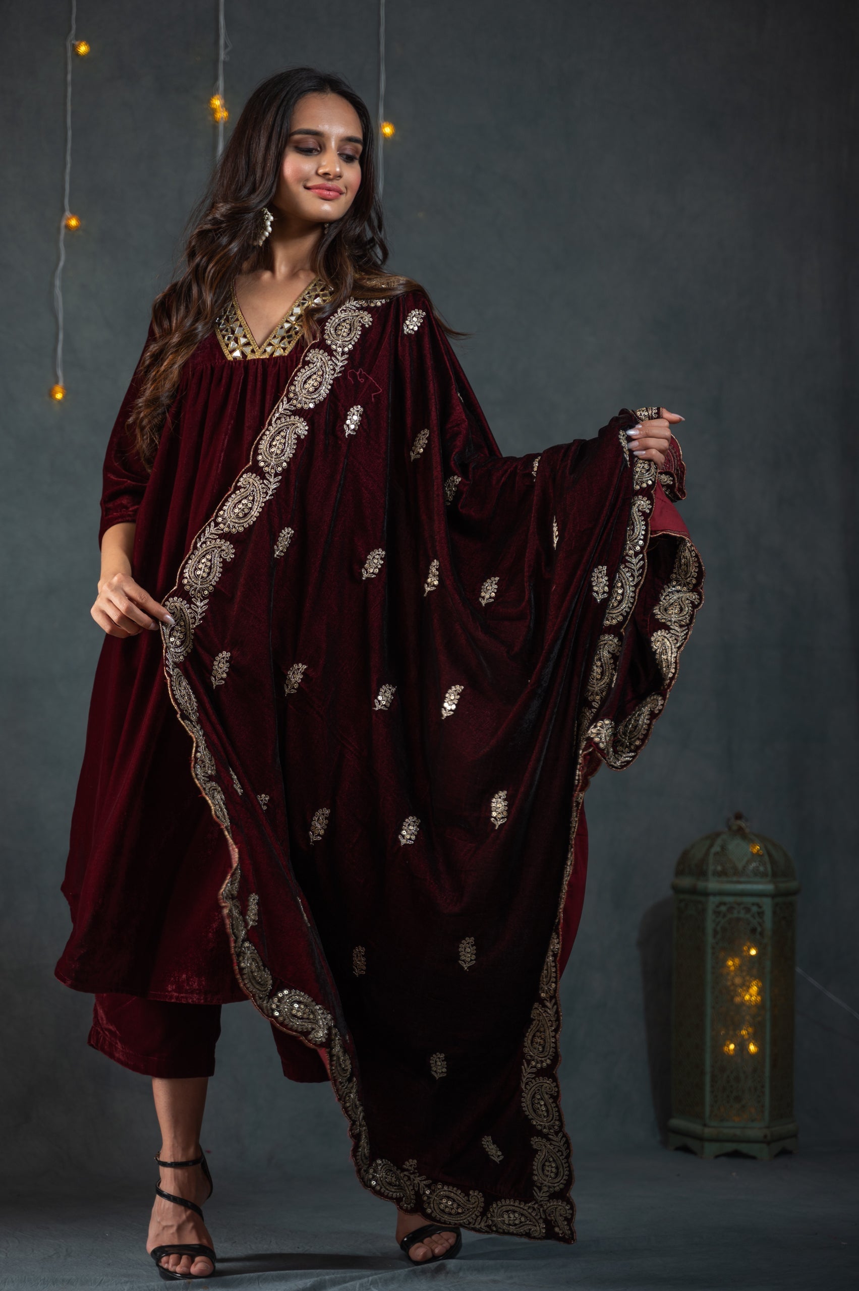 Velvet Rosewood Shawl